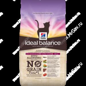 Hill's Ideal Balance No Grain натуральный беззерновой сухой корм для кошек с тунцом и картофелем