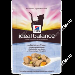 Hill's Ideal Balance влажный корм для кошек с аппетитной форелью, 85 г