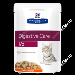 Hill's Prescription Diet i/d Digestive Care влажный корм для кошек с курицей, 85 г