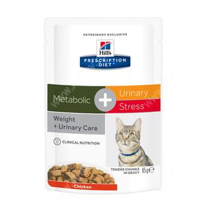 Hill's Prescription Diet Metabolic & Urinary Stress Feline влажный корм для кошек с курицей, 85г