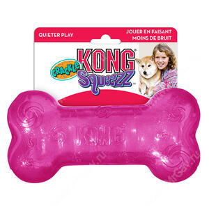 Хрустящая косточка Kong Squezz Crackle, средняя, розовая