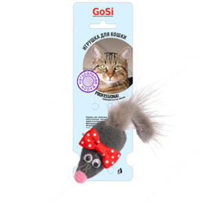 Игрушка для кошек GoSi Мышь Микки с норковым хвостом