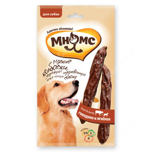 Лакомство Мнямс Pro Pet мягкие колбаски для собак с говядиной и ягненком