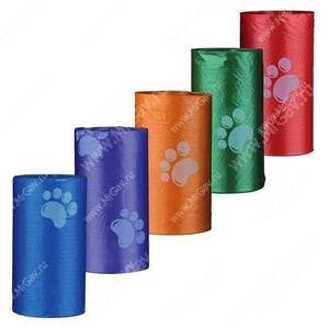 Пакеты для уборки за собаками Trixie, 14 рулонов по 15 шт., цветные