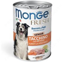 Консерва Monge Dog Fresh для пожилых собак (индейка с овощами), 400 г