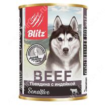Консервы для собак Blitz говядина с индейкой, 0,4 кг