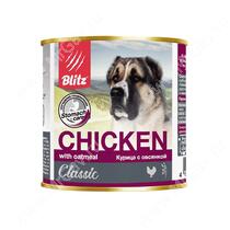 Консервы для собак Blitz курица с овсянкой, 0,75 кг