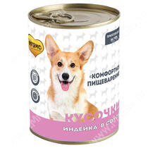 Консервы Мнямс для собак Комфортное пищеварение (кусочки в соусе с индейкой), 400 г