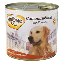 Консервы Мнямс для собак Сальтимбокка по-Римски (телятина с ветчиной), 600 г