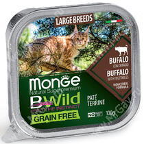 Консервы Monge Cat Bwild Grain Free для взрослых кошек крупных пород (Буйвол)