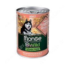 Консервы Monge Dog All Breeds Bwild Grain Free из лосося с тыквой и кабачками, 400 г