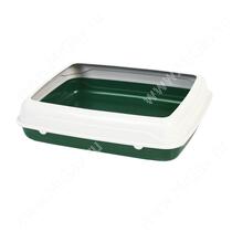 Лоток для кошачьего туалета с рамкой Чистый котик, 56 см*44см*15 см, зеленый