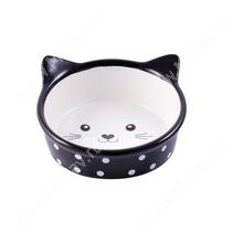 Миска керамическая Мордочка кошки КерамикАрт, 0,25 л, черная