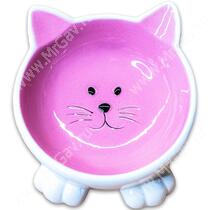 Миска керамическая Мордочка кошки на ножках КерамикАрт, 0,1 л, розовая