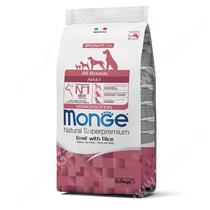 Monge Dog Monoprotein All Breeds Beef and Rice (говядина с рисом), 2,5 кг