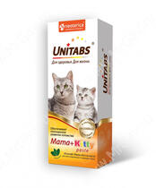 Паста Unitabs витаминно-минеральная Mama+Kitty с В9 для кошек и котят, 120мл