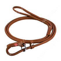 Поводок-удавка кожаный круглый Collar WAUDOG Soft, 135 см*0,6 см, коричневый