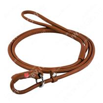 Поводок-удавка кожаный круглый Collar WAUDOG Soft, 135 см*0,4 см, коричневый