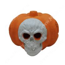 Суперпрочная игрушка Тыква-череп, 14 см, бело-оранжевая